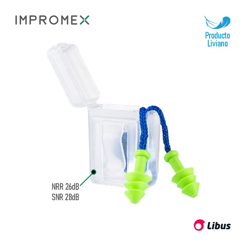 Tapón Auditivo Reutilizable con Caja Plástica Libus