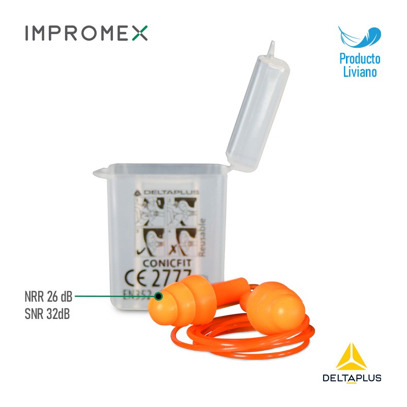 Tapón Auditivo Reutilizable con Estuche Delta Plus